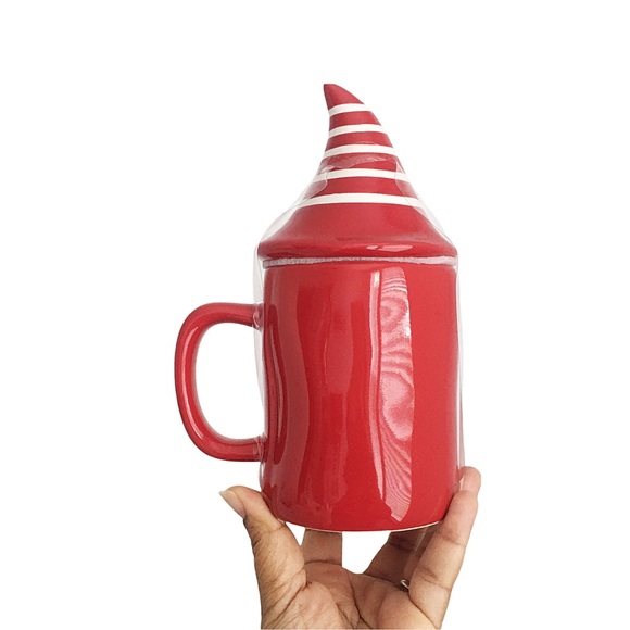Rae Dunn GNOME SAYIN’ Red Christmas Coffee Mug with Lid - Picture 2 of 3